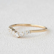 0.22CTW Round Brilliant Cut 1.50 MM Curved Bridal Wedding Band Mapple Gems